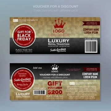 Gift voucher template with premium pattern,cute gift voucher certificate coupon Stock Illustration