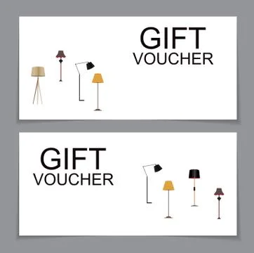 Gift Voucher Template with variation of Lamp Discount Coupon. Ve Stock Illustration
