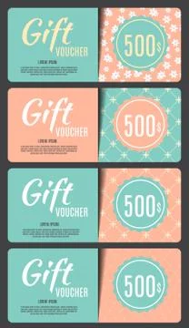 Gift Voucher Template Vector Illustration for Your Business Stock Illustration