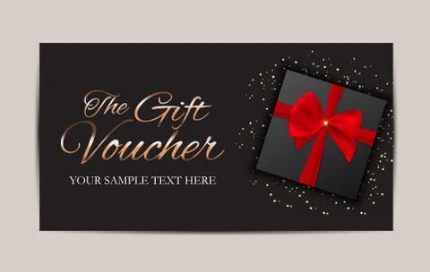 Gift Voucher Template Vector Illustration for Your Business Stock Illustration