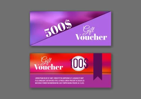 Gift voucher templates set Stock Illustration