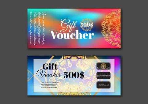Gift voucher templates set Stock Illustration