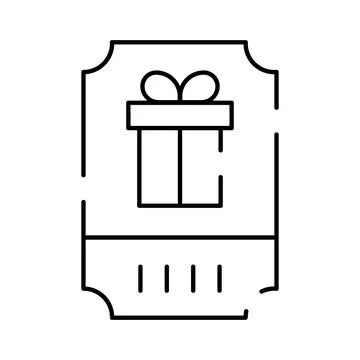 Gift voucher ticket icon with present box Stock Illustration