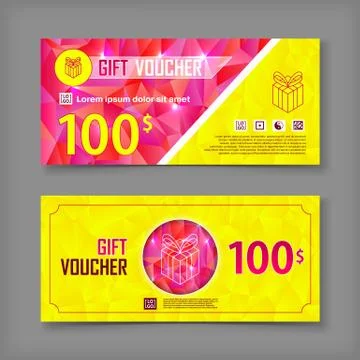 Gift voucher vector template Stock Illustration