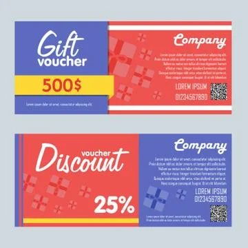 Gift voucher vector template Illustrazione stock