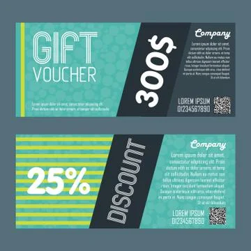 Gift voucher vector template Illustrazione stock