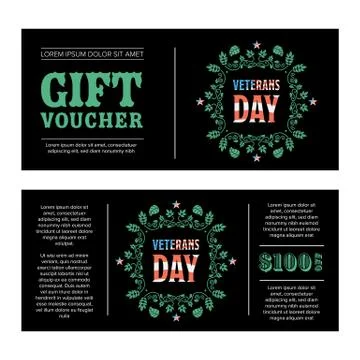 Gift voucher Veterans Day Stock Illustration