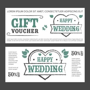 Gift voucher for wedding Stock Illustration