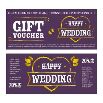Gift voucher for wedding Stock Illustration