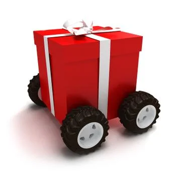 Gift on wheels Stock Illustration