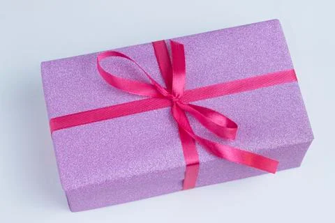 Gift on white background close up Stock Photos