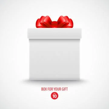 Gift white box with a red bow Stock Illustration