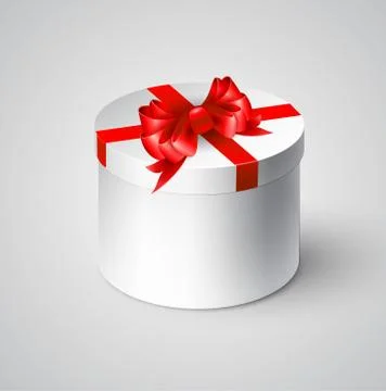Gift white box with a red bow Stock Illustration