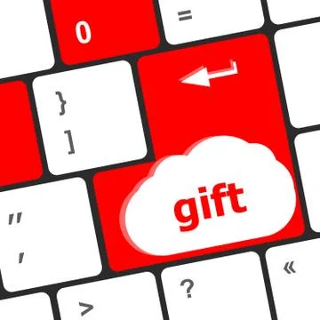 Gift word on computer keyboard keys button Stock Illustration