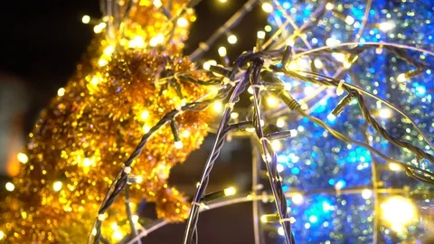 Gift wrap and star figured led lights 4K-1 Stock Footage 100303688