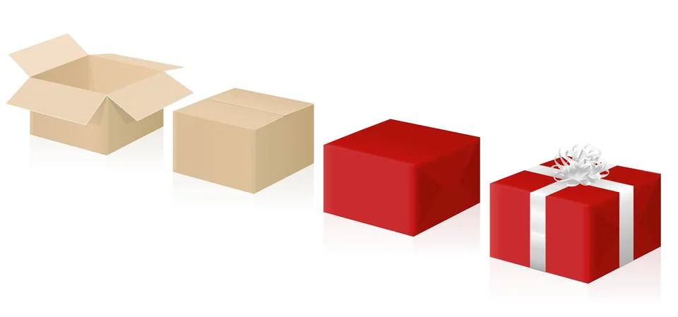 Gift Wrap Step By Step Instruction Stock Illustration