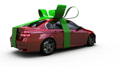 Gift wrapped car  Stock Footage 563820