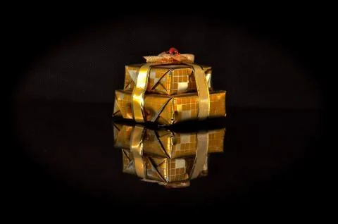 Gift wrapped parcels Stock Photos