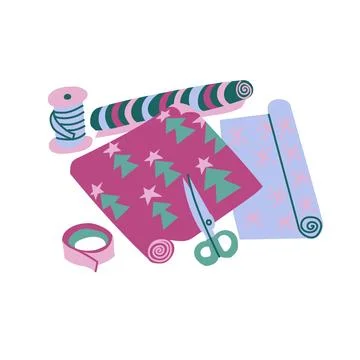Gift Wrapping Stock Illustration