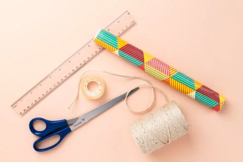 Gift wrapping material Stock Photos