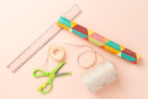 Gift wrapping material Stock Photos