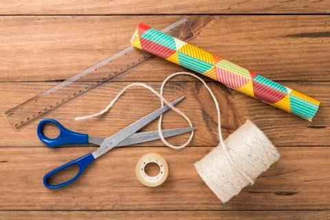 Gift wrapping material Stock Photos