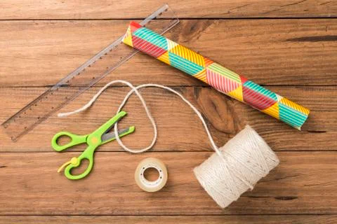 Gift wrapping material Stock Photos