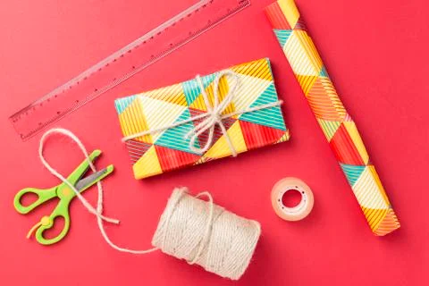 Gift wrapping material Stock Photos