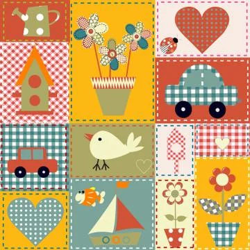 Gift wrapping paper seamless background for kids Stock Illustration