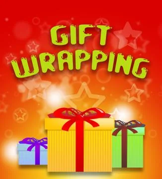 Gift Wrapping Shows Present Wrapped 3d Illustration Stockillustratie