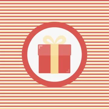 Giftbox color flat icon Stock Illustration