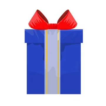 Giftbox mockup with side view. Cartoon style hand drawn style flat color vector Illustrazione stock