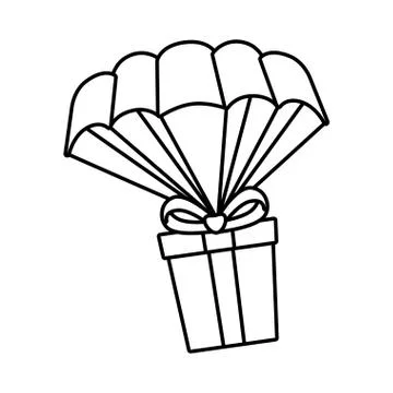 Giftbox present flying icon 스톡 일러스트