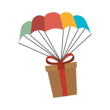 Giftbox present flying icon 스톡 일러스트