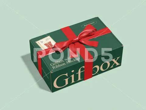 Giftbox with Ribbon Mockup PSD Template