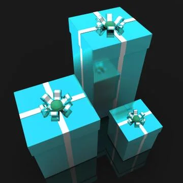 Giftboxes celebration indicates present joy and gift-box Stock Illustration