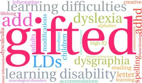 Gifted Word Cloud Stock Illustration