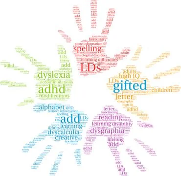 Gifted Word Cloud Stock Illustration