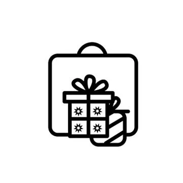 Gift,present icon line outline style isolated on white background for your we Stock-Illustration