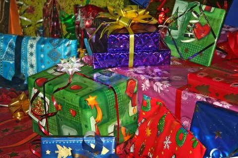 Gifts background Stock Photos
