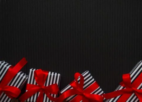 Gifts on the black background Stock Photos