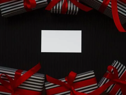 Gifts on the black background Stock Photos