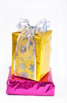 Gifts boxes with bow Stockfoto's