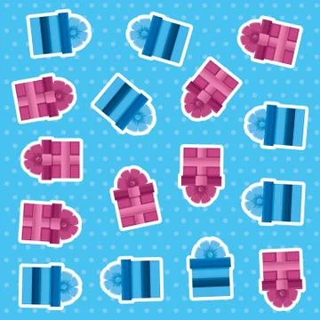Gifts boxes presents pattern background 스톡 일러스트