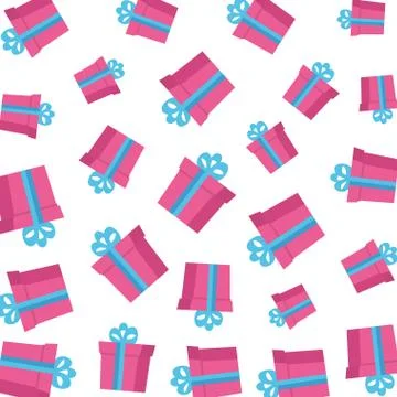 Gifts boxes presents pattern Illustrazione stock