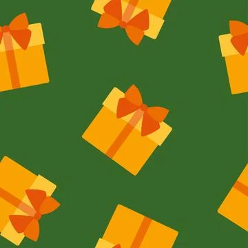 Gifts boxes seamless pattern. Christmas gift boxes with colorful ribbons. Xma 스톡 일러스트