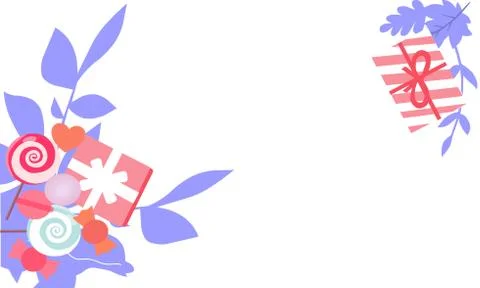 Gifts, candy and branches, a vector graphics Stock Illustration