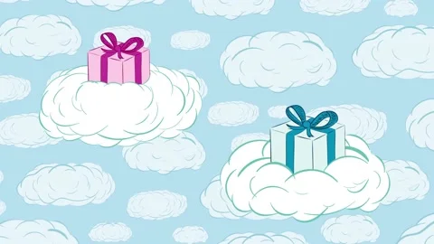 Gifts in clouds and sky Stock Footage 95683264