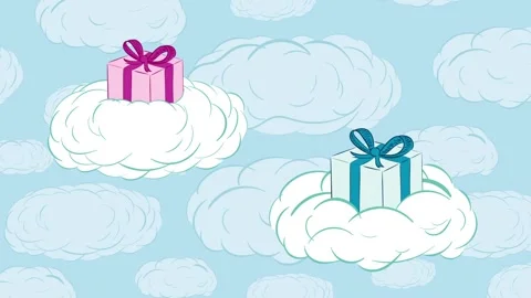 Gifts in clouds up Stock Footage 95683926