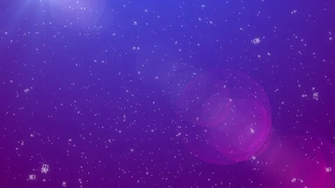 Gifts drawn with a white line fall on a blue purple background with lighting Stock Footage 259798588